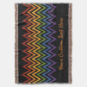 Rainbow Chevron Pattern, aangepast deken gooien (Voorkant Verticaal)
