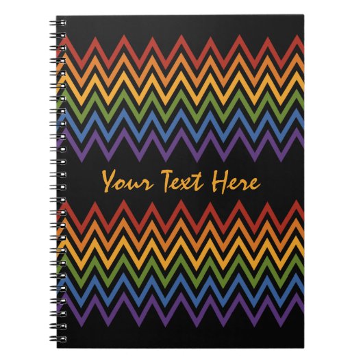 Rainbow Chevron Pattern aangepast notitieboek (Voorkant)