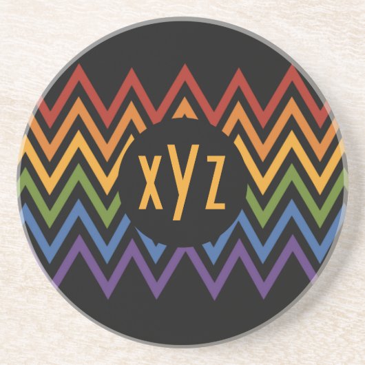 Rainbow Chevron Pattern aangepast onderzetter (Voorkant)