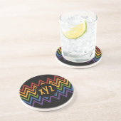 Rainbow Chevron Pattern aangepast onderzetter (Zijkant)