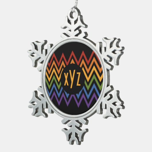 Rainbow Chevron Pattern aangepast ornament (Rechts)