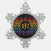 Rainbow Chevron Pattern aangepast ornament (Voorkant)
