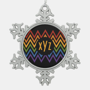 Rainbow Chevron Pattern aangepast ornament