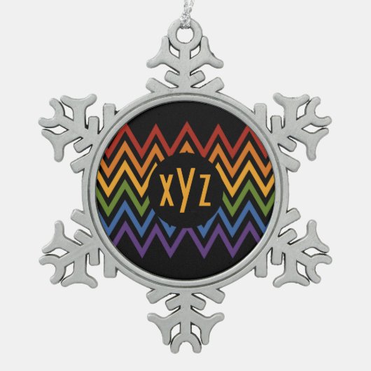 Rainbow Chevron Pattern aangepast ornament (Voorkant)