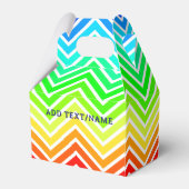 Rainbow Chevron Pattern Aangepaste naam Bedankdoosjes (Achterkant)