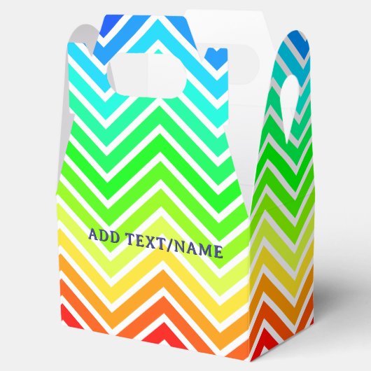 Rainbow Chevron Pattern Aangepaste naam Bedankdoosjes (Geopend)