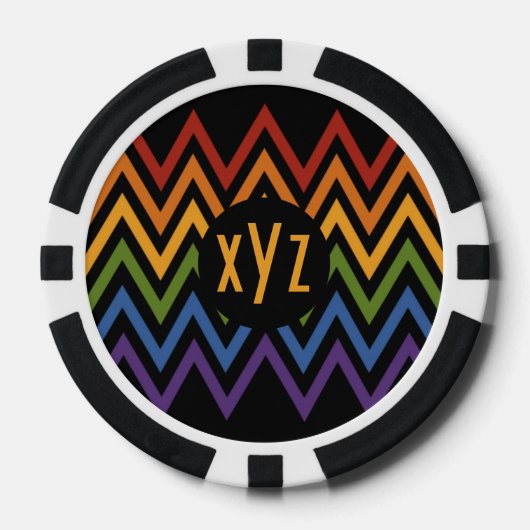 Rainbow Chevron Pattern aangepaste poker chips (Voorkant)