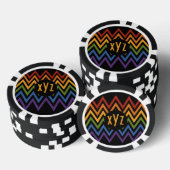 Rainbow Chevron Pattern aangepaste poker chips (Opstapeling)