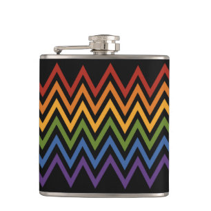 Rainbow Chevron Pattern-kolf Heupfles