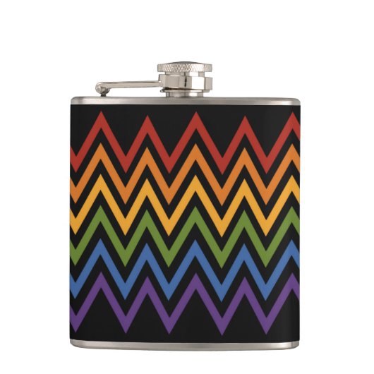 Rainbow Chevron Pattern-kolf Heupfles (Voorkant)