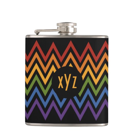 Rainbow Chevron Pattern-kolf Heupfles (Voorkant)