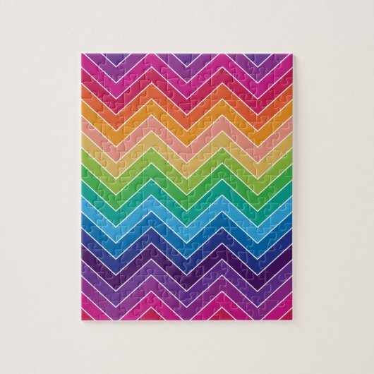 Rainbow Chevron Pattern Modern giften Legpuzzel (Verticaal)