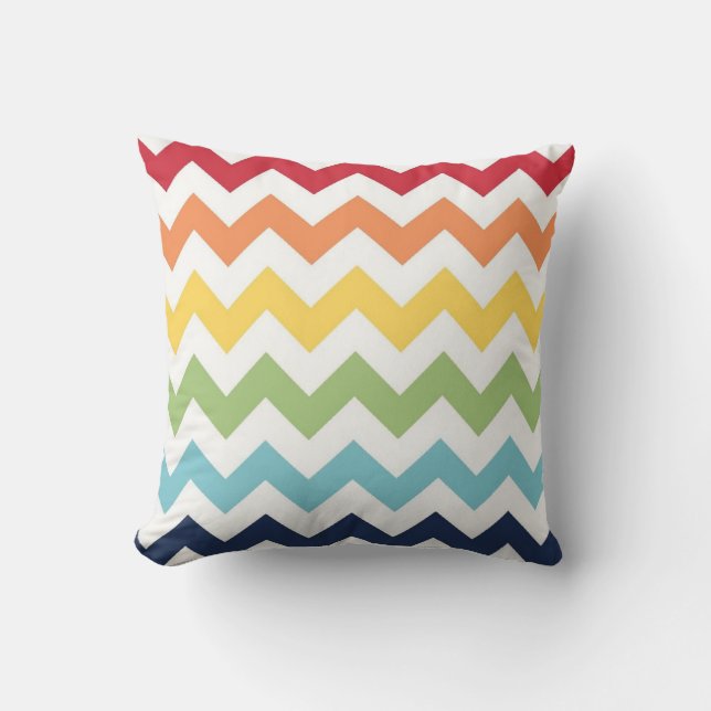 Rainbow Chevron Pillow Kussen (Voorkant)