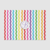 Rainbow Chevron Print Monogram Letter Initiaal Tissuepapier (Voorkant)