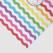 Rainbow Chevron Print Monogram Letter Initiaal Tissuepapier (Detail)