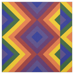 Rainbow Chevron Stripes en Diamonds Geometric Stof