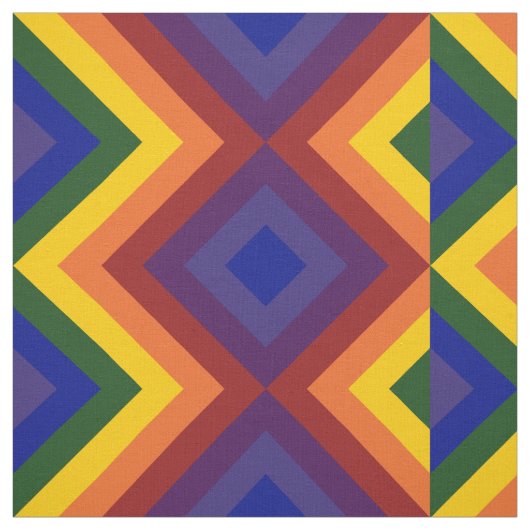 Rainbow Chevron Stripes en Diamonds Geometric Stof (Swatch)