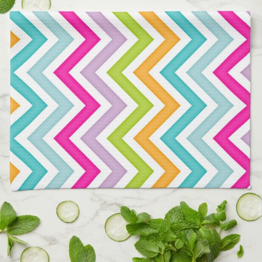 Rainbow Chevron Theedoek (Gevouwen)
