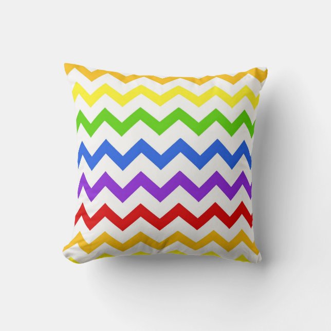Rainbow chevron zigzag kawaii schattig patroon van kussen (Voorkant)