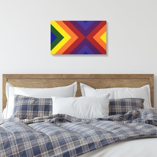 Rainbow Chevrons Canvas Afdruk (Insitu (Slaapkamer))