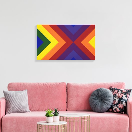 Rainbow Chevrons Canvas Afdruk (Insitu (Woonkamer))
