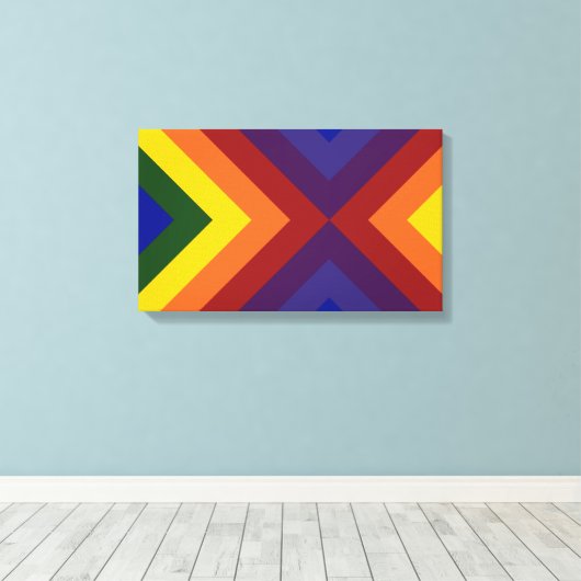 Rainbow Chevrons Canvas Afdruk (Insitu (Houten vloer))