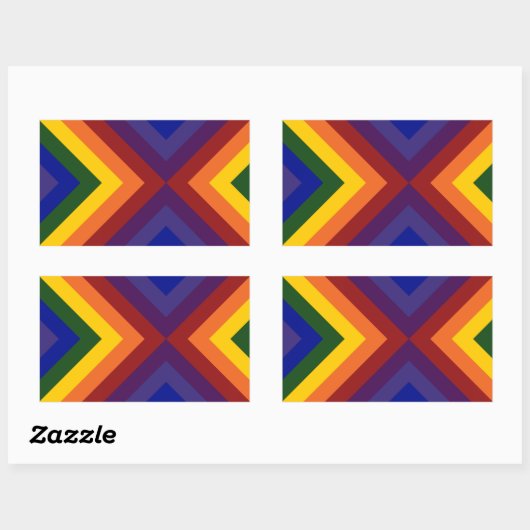 Rainbow Chevrons Rechthoekige Sticker (Vel)