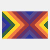 Rainbow Chevrons Rechthoekige Sticker (Voorkant)
