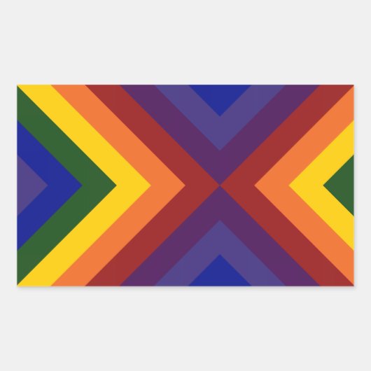 Rainbow Chevrons Rechthoekige Sticker (Voorkant)