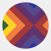 Rainbow Chevrons Ronde Sticker (Voorkant)