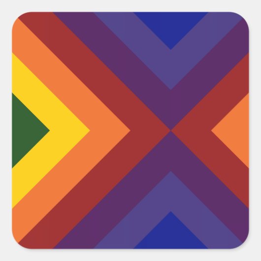 Rainbow Chevrons Vierkante Sticker (Voorkant)