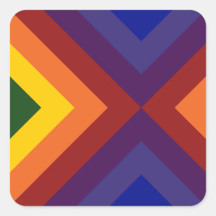 Rainbow Chevrons Vierkante Sticker