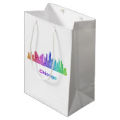 Rainbow Chicago skyline Medium Cadeauzakje (Voorkant Gekanteld)