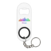 Rainbow Chicago skyline Sleutelhanger Flessenopener (Achterkant)