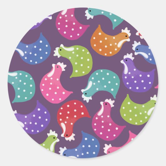 Rainbow Chicken Hen Pattern Sticker Label (Voorkant)