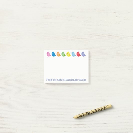 Rainbow Chicken Personalize Post-it® Notes (Op bureau)