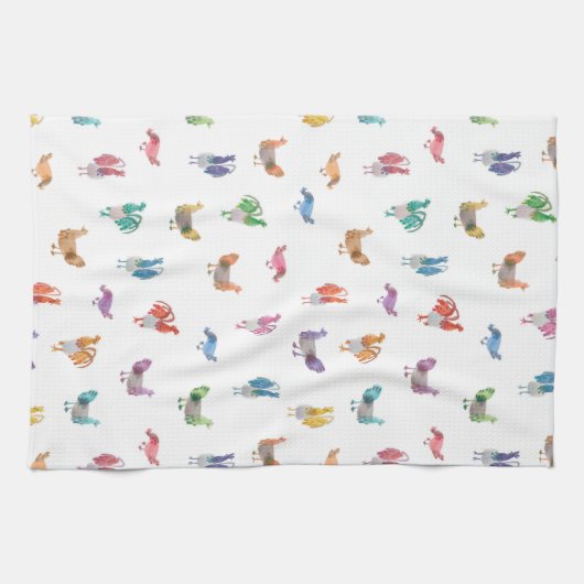 Rainbow Chicken Tea Towel Theedoek (Horizontaal)