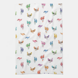Rainbow Chicken Tea Towel Theedoek