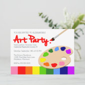 Rainbow Children's Art Party Verjaardag Kaart (Staand voorkant)