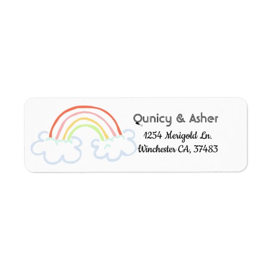 Rainbow Children's, Fun Rainbow Address Label (Voorkant)