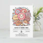 Rainbow Children's Lollipop Verjaardag Kaart (Staand voorkant)