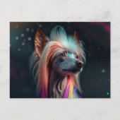 Rainbow Chinese Crested Dog Art Briefkaart (Voorkant)
