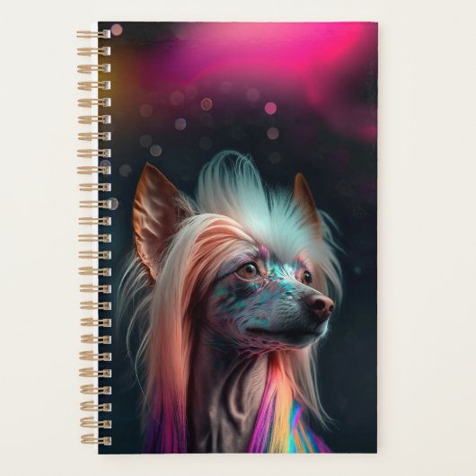Rainbow Chinese Crested Dog Planner (Voorkant)
