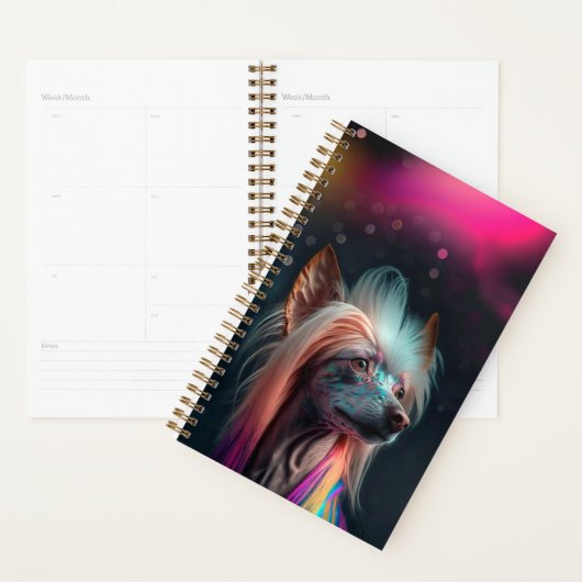 Rainbow Chinese Crested Dog Planner (Display)
