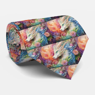 Rainbow Chinese Dragon Pattern Stropdas