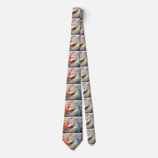Rainbow Chinese Dragon Pattern Stropdas (Voorkant)