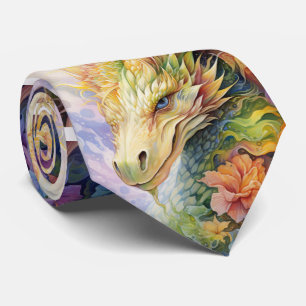 Rainbow Chinese Dragon Pattern Stropdas