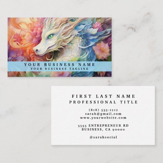 Rainbow Chinese Dragon Visitekaartje (Voorkant / Achterkant)