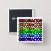 Rainbow Chiropractor Vierkante Button 5,1 Cm (Voorkant /achterkant)