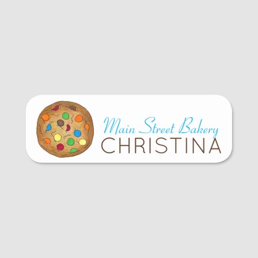 Rainbow Chocolade Chip Cookies Bakkerij Bake Shop Naamplaatje (Voorkant)